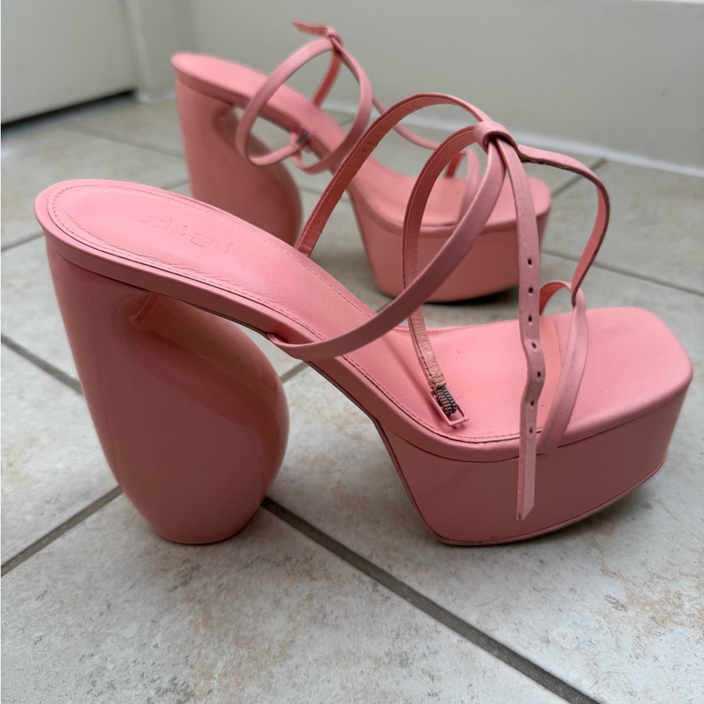 Cult Gaia Chiara Pink Strappy Platform Heels